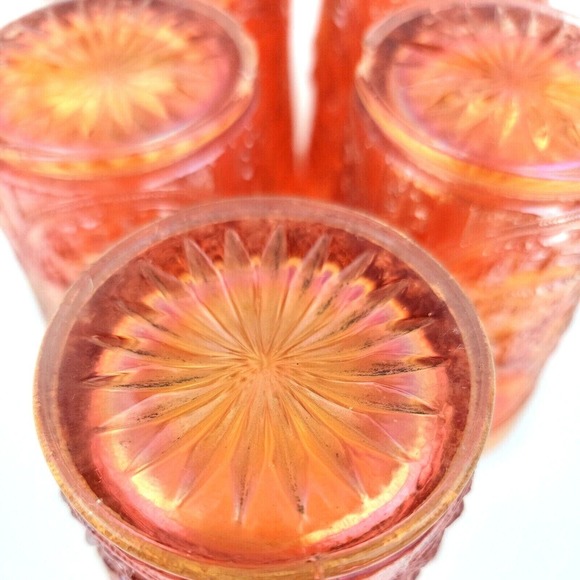 Vintage Imperial Windmill Marigold Carnival Glass 4in Tumbler Set of 5 w issues - Picture 11 of 12